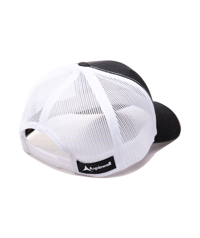 672x800 Aspinwall Granite Icon Trucker Hat Black White Back Aspinwall