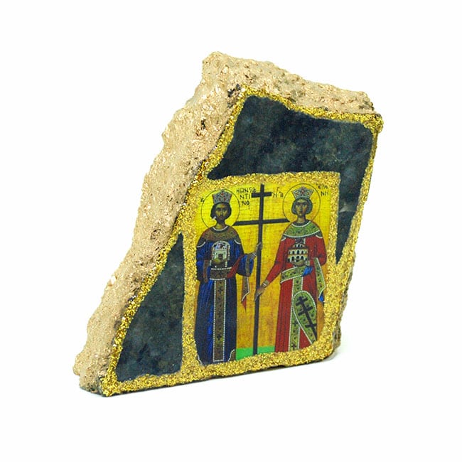 650x650 Saint Constantine Helen Granite Icon Greek Gift Shop
