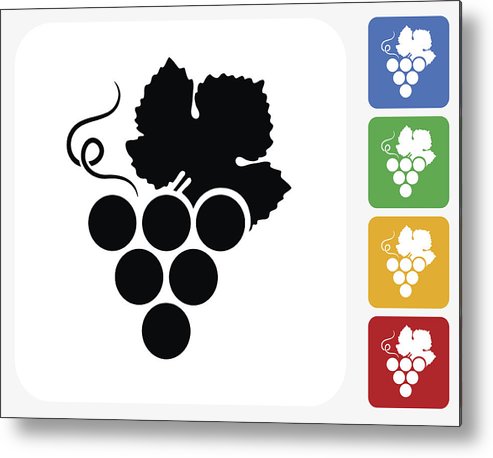 493x458 Grape Icon Flat Graphic Design Metal Print