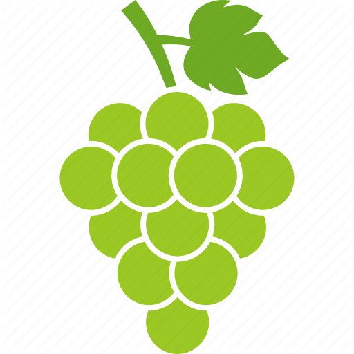 512x512 Berries, Grape, Grapes, Grapevine, Leaf, Vineyard, White Icon