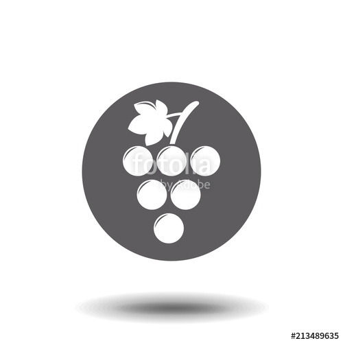 500x500 Grape Vine Vector Icon, Solid Black Flat Symbol Simple