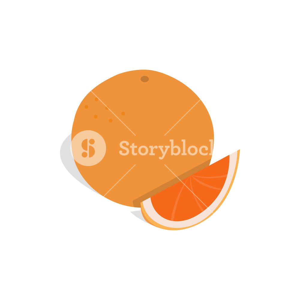 1000x1000 Grapefruit Icon In Isometric Style On A White Background
