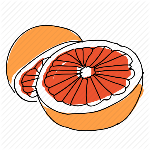 512x512 Citrus, Food, Fruit, Grapefruit, Hand Drawn, Juice, Lotion Icon