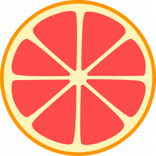 512x512 Citrus, Fruit, Grapefruit, Slice, Split, Whole Icon