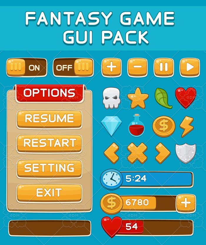 700x830 Graphical User Interface Set For Games Game Art User Interface