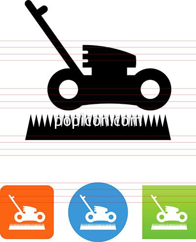 400x494 Lawn Mower With Grass Icon