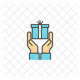 256x256 Gratitude, Hand, Gift, Present Icon Of Colored Outline Style