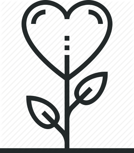448x512 Gratitude, Grow, Growth, Heart, Love, Sprout Icon