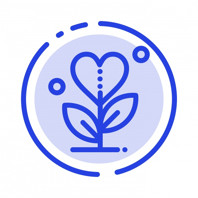640x640 Gratitude Grow Growth Heart Love Blue Dotted Line Line Icon