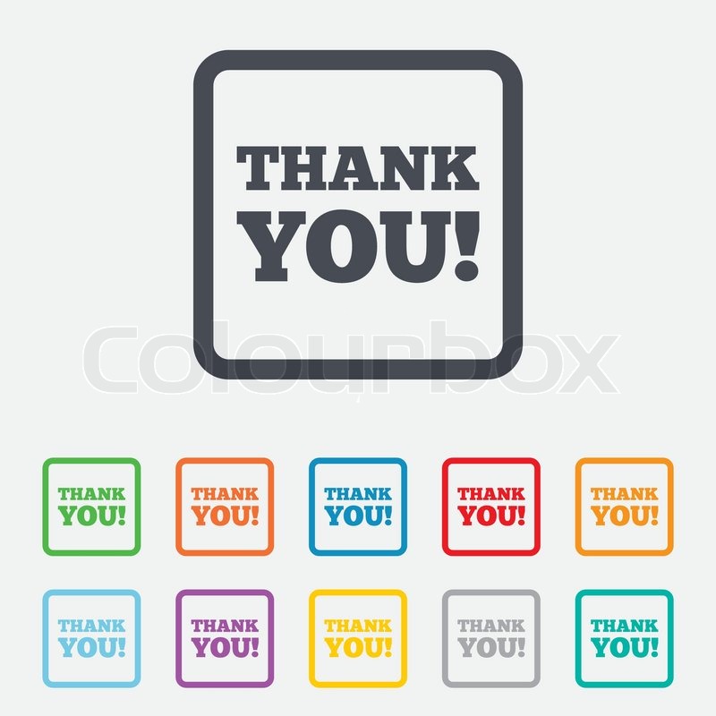 800x800 Thank You Sign Icon Gratitude Symbol Stock Vector Colourbox