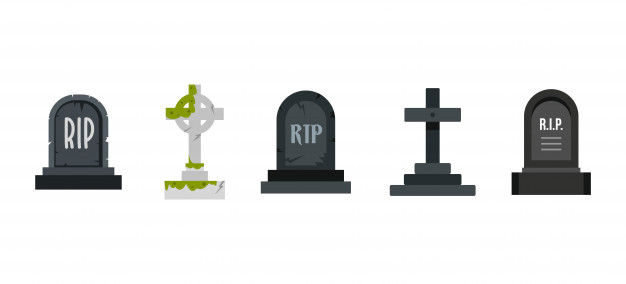 626x284 Grave Icon Set Flat Set Of Grave Vector Icons Collection Isolated
