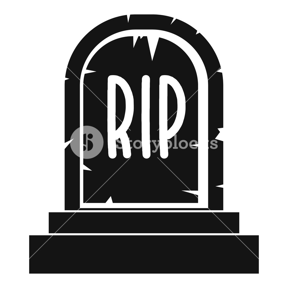 1000x1000 Gravestone With Rip Text Icon Simple Illustration Of Gravestone