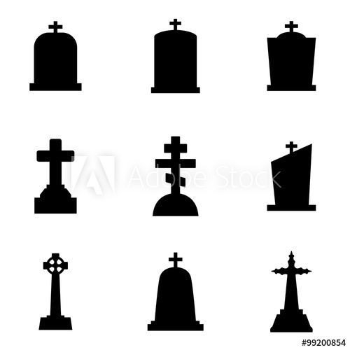 500x500 Vector Black Gravestone Icon Set Gravestone Icon Object