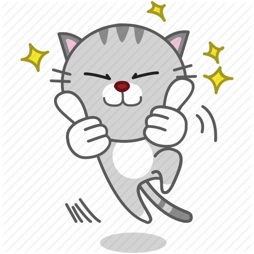 512x512 Awesome, Cartoon, Cat, Character, Emoji, Emoticon, Great Icon