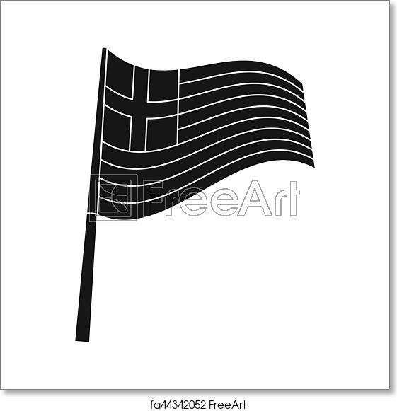 561x581 Free Art Print Of Greek Flag Icon In Black Style Isolated On White