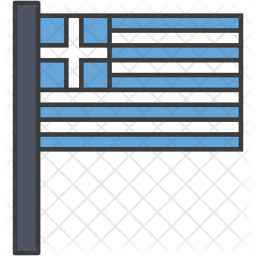 256x256 Greece Flag Icon Of Colored Outline Style