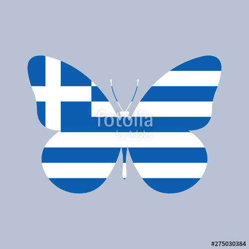 500x500 Greece Flag Icon In The Shape Of A Butterfly Greek National