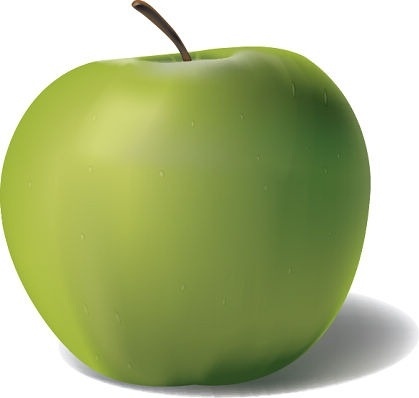 419x398 Fresh Green Apple Icon Closeup Realistic Design Free Vector