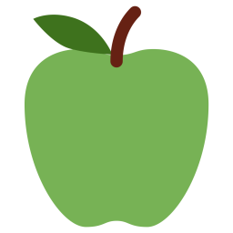 256x256 Green, Apple, Fruit, Emoj, Symbol, Food Emoji Icon Of Flat Style