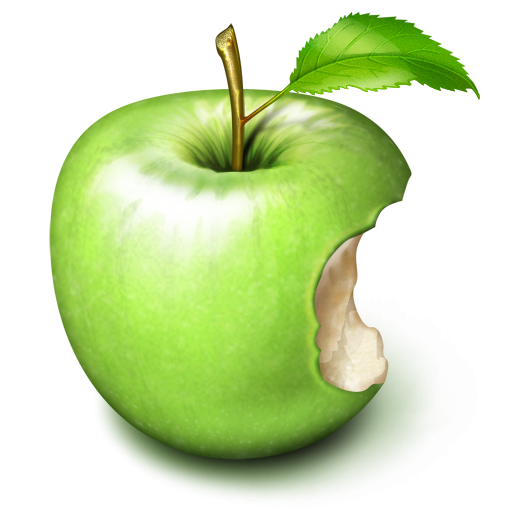 512x512 Green Apple With Bite Icon, Png Clipart Image