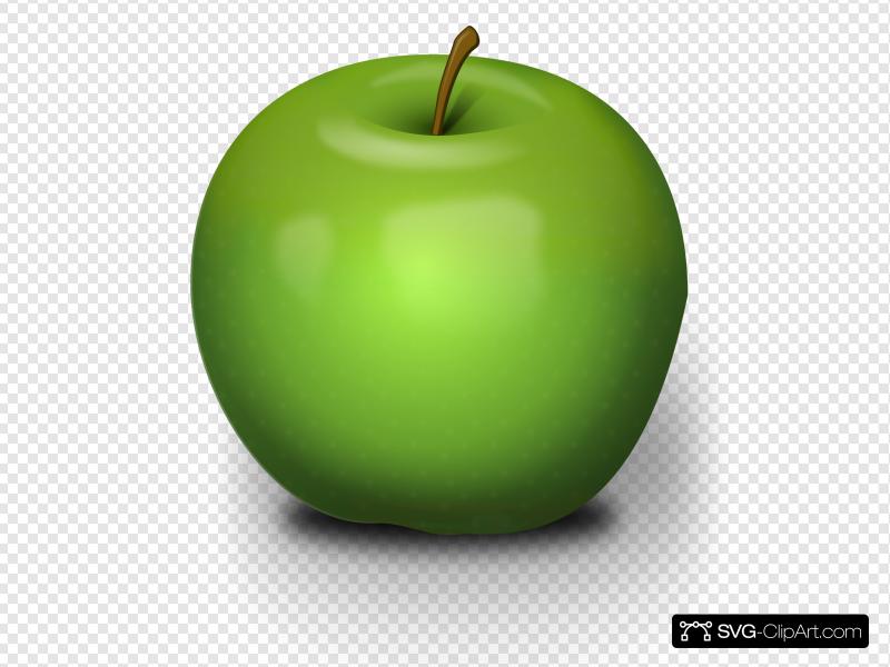 800x600 Photorealistic Green Apple Clip Art, Icon