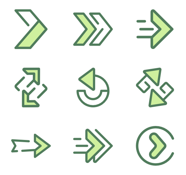 600x564 Green Arrow Icons