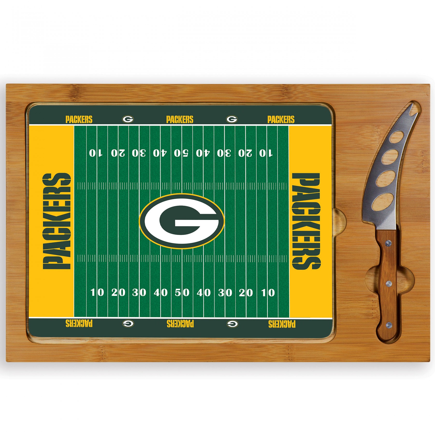 1800x1800 Green Bay Packers Icon Cutting Board With Knife