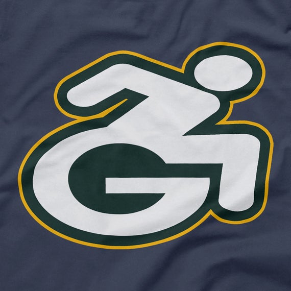 570x570 Chicago Bears Shirt Green Bay Packers Logo Parody Wheelchair Etsy