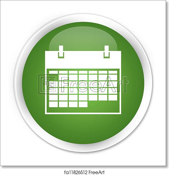 561x581 Free Art Print Of Calendar Icon Green Button Calendar Icon Glossy