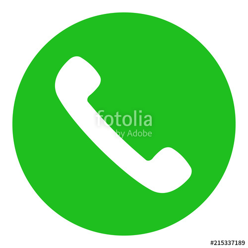 500x500 Answer Phone Call Button Handset Icon Green Vector Stock