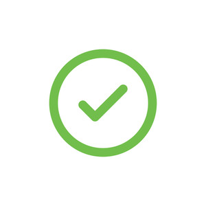 300x300 Green Check Mark Icon In A Circle Tick Symbol In Green Color