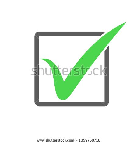450x470 Green Check Mark Icon In A Grey Box Green Tick Symbol, Vector