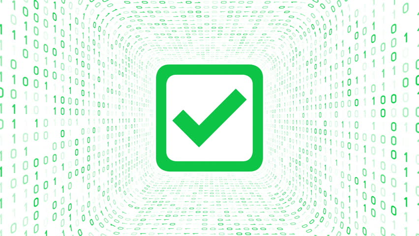 852x480 Green Check Mark Icon Form Stock Footage Video
