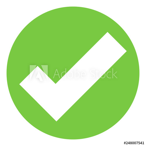 500x500 Green Check Mark Icon, White Check Mark Sign On Green Circle