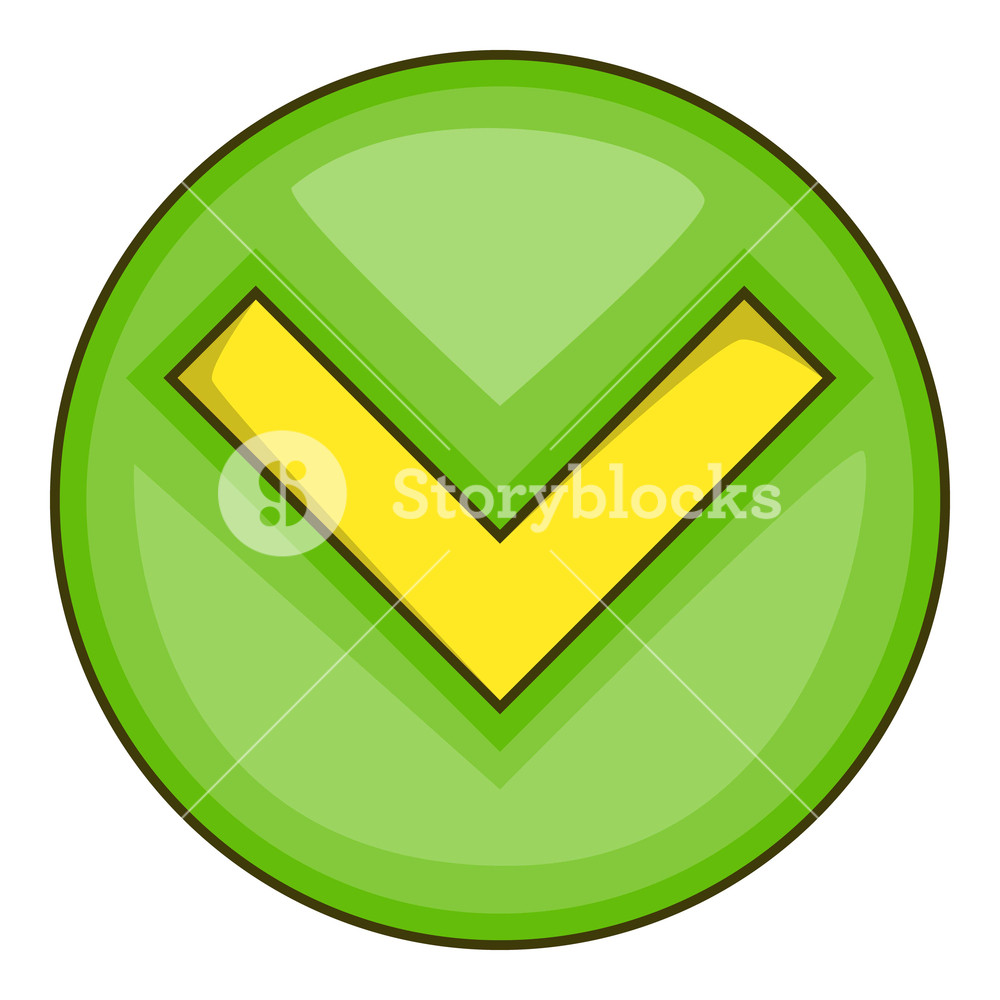 1000x1000 Green Tick, Check Mark Icon Cartoon Illustration Of Green Tick
