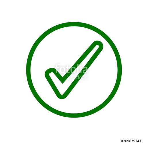 497x500 Line Icon Green Check Mark Isolated On White Background Vector