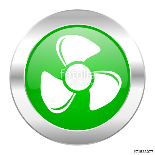 500x500 Fan Green Circle Chrome Web Icon Isolated Stock Photo And Royalty