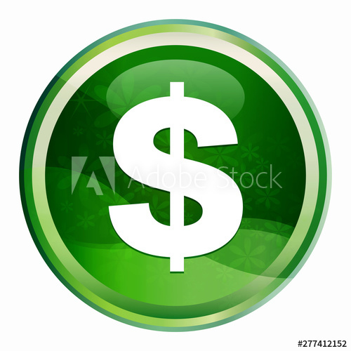 500x500 Dollar Sign Icon Natural Green Round Button