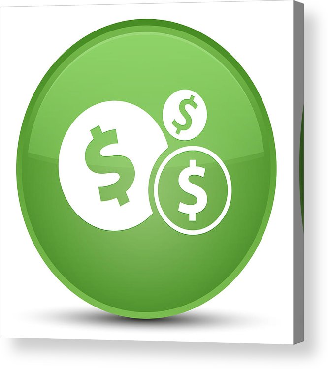 666x750 Finances Dollar Sign Icon Special Soft Green Round Button Acrylic