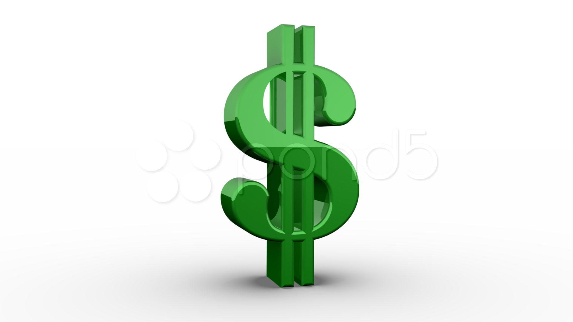 1920x1080 Green Dollar Sign Spinning Hd Stock Footage