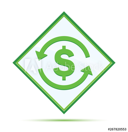 485x500 Money Exchange Dollar Sign Icon Modern Abstract Green Diamond
