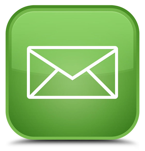 599x622 Email Icon Special Soft Green Square Button Art Print