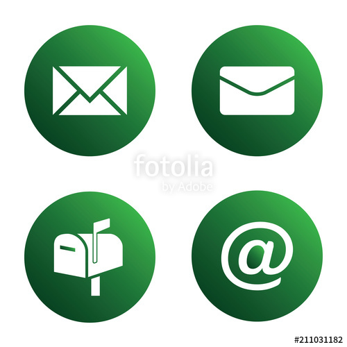 500x500 Vector Icon Set Green Mail Icons