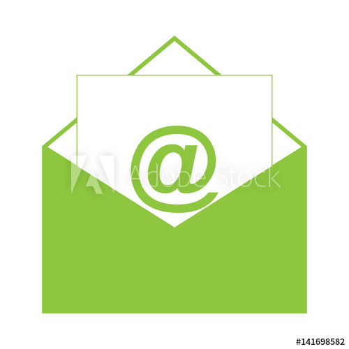 500x500 Email Icon Green Color Isolated Vector