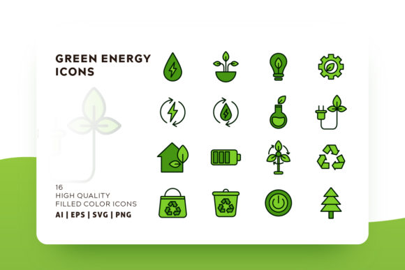 580x387 Green Energy Icon Pack Graphic