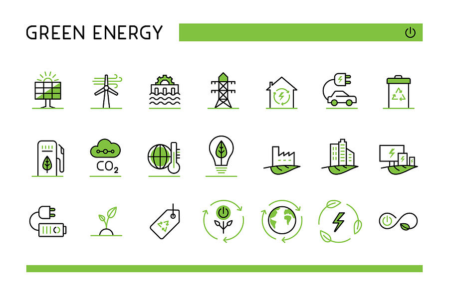 900x600 Green Energy Icon Set