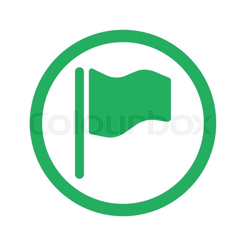 800x800 Flat Green Flag Icon And Green Circle Stock Vector Colourbox
