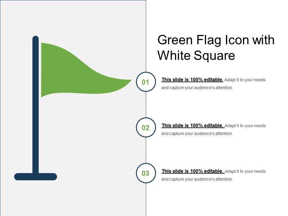 960x720 Green Flag Icon With White Square Powerpoint Slide Templates