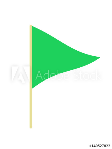 375x500 Green Flag Icon Of Triangular Shape