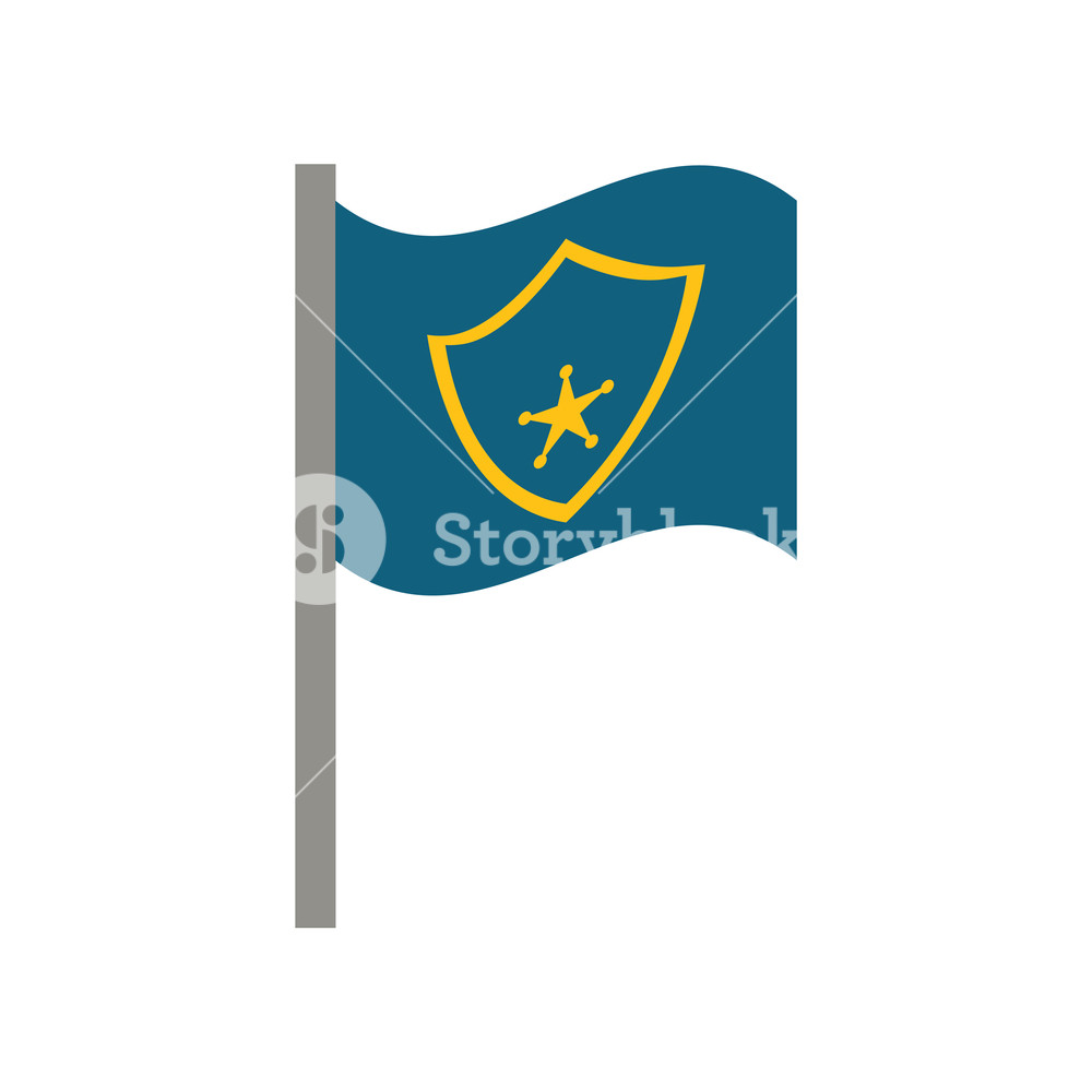 1000x1000 Police Department Flag Icon Vector Illustration Design Royalty